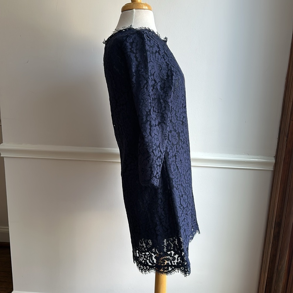 Joie Portia Lace Overlay Navy Blue Shift Dress small EUC - Picture 4 of 7